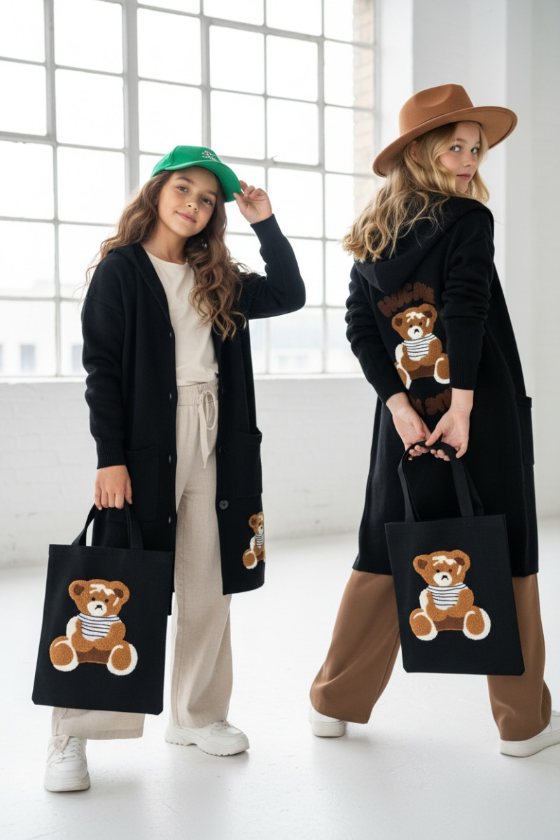 Kardigan 2w1 z torebką Hug Me