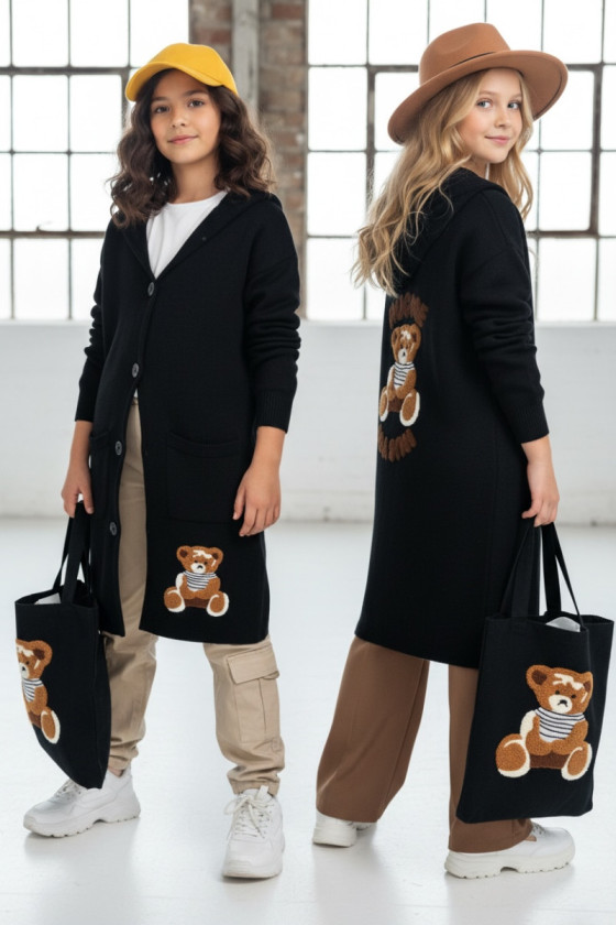 Kardigan 2w1 z torebką Hug Me