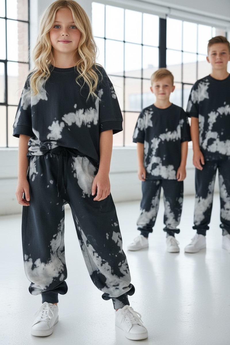 Komplet unisex Tie Dye bluzka i długie spodnie