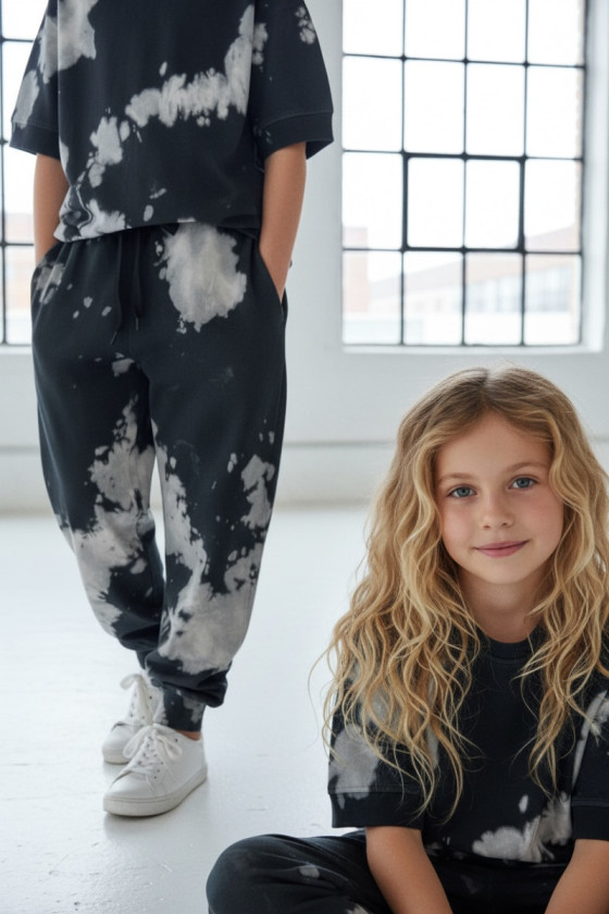 Komplet unisex Tie Dye bluzka i długie spodnie
