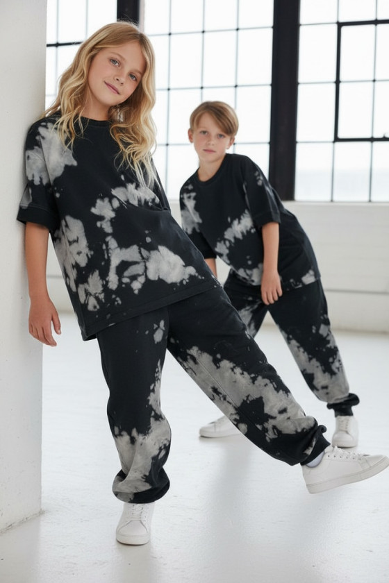 Komplet unisex Tie Dye bluzka i długie spodnie