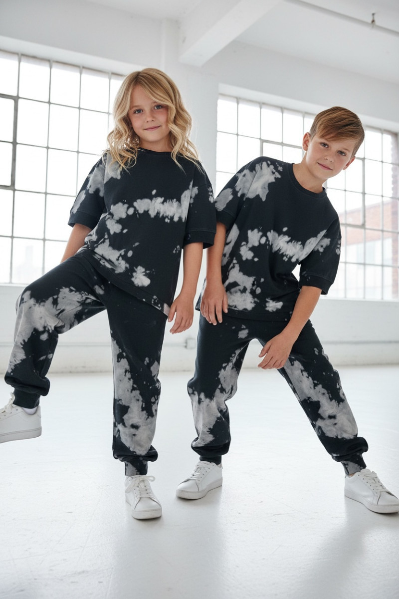 Komplet unisex Tie Dye bluzka i długie spodnie