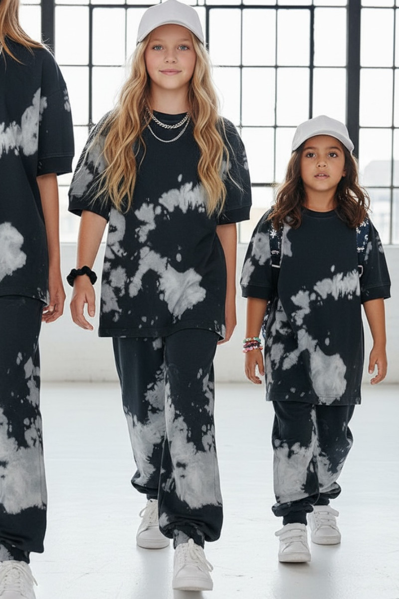 Komplet unisex Tie Dye bluzka i długie spodnie