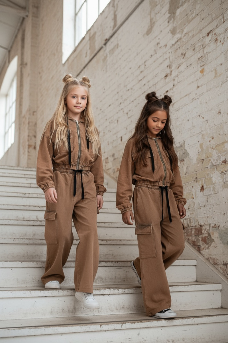 Komplet dla dziewczynki Melisa brąz