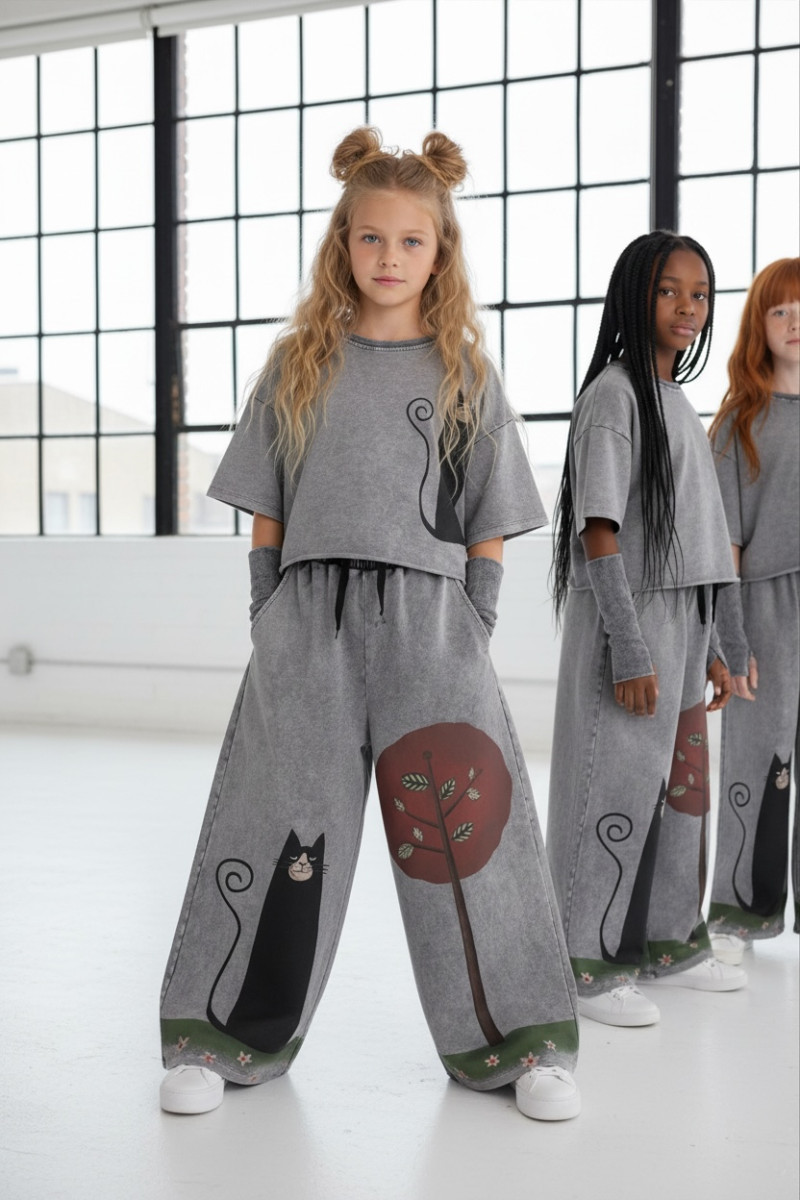 Komplet 3w1 Magic Cat bluzka, spodnie, mitenki