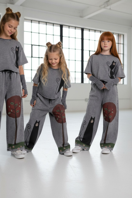 Komplet 3w1 Magic Cat bluzka, spodnie, mitenki