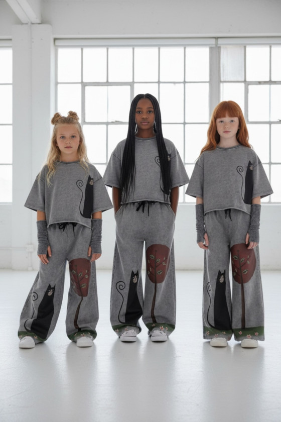 Komplet 3w1 Magic Cat bluzka, spodnie, mitenki