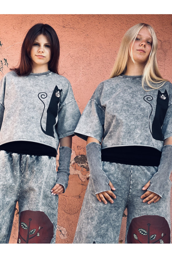 Komplet 3w1 Magic Cat bluzka, spodnie, mitenki