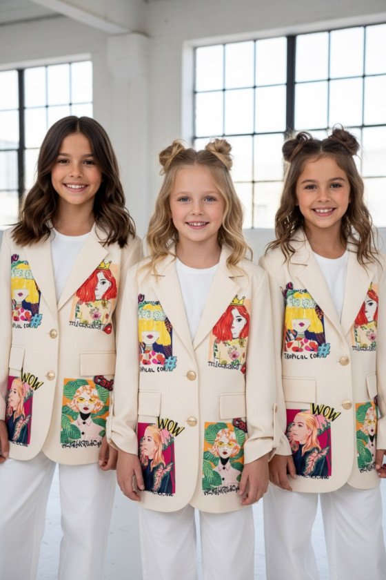 Marynarka dla dziewczynki Wow ecru