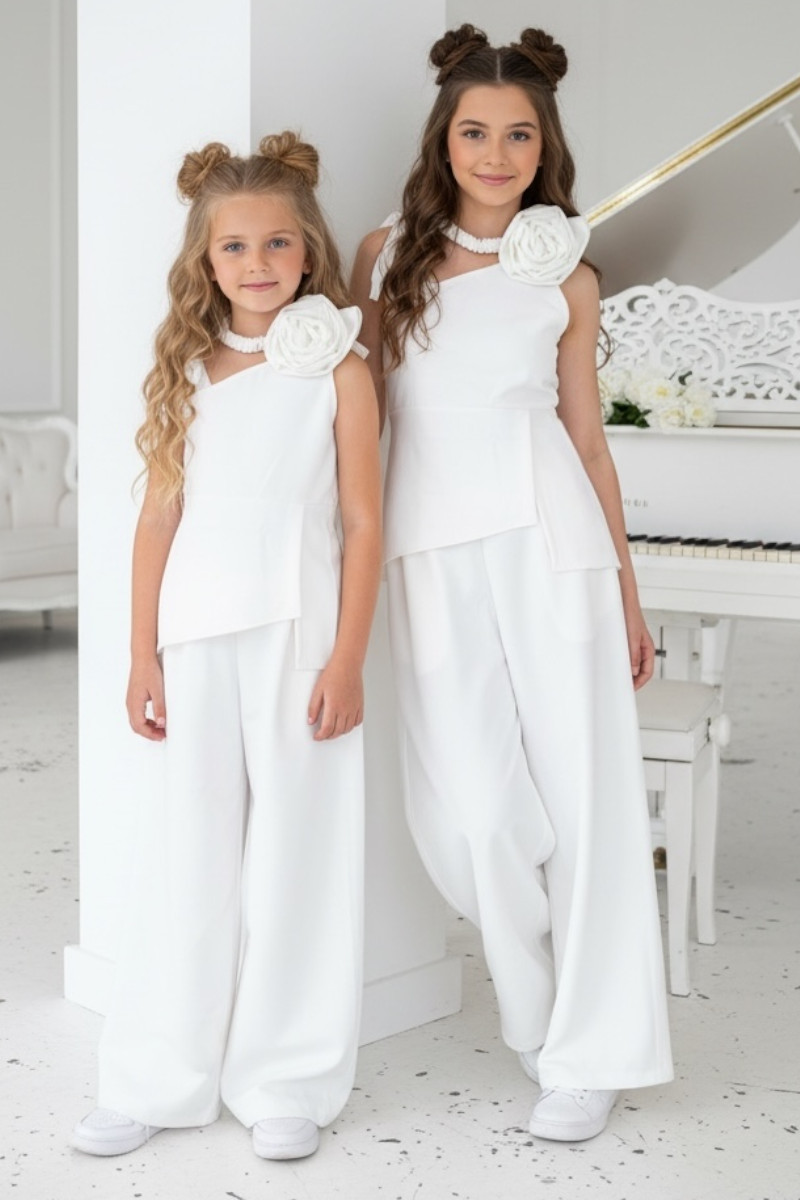 Komplet bluzka i spodnie + gratis kwiat na elastycznej gumce Emanuela