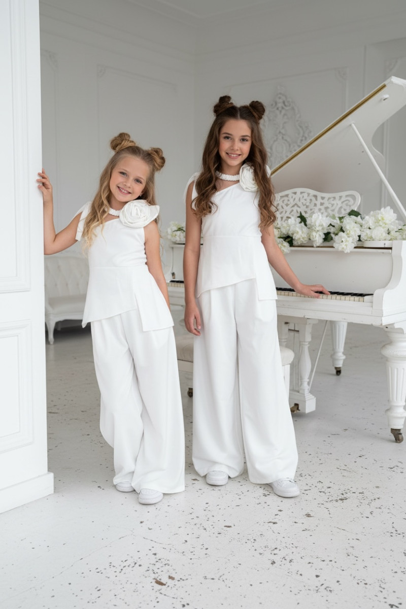 Komplet bluzka i spodnie + gratis kwiat na elastycznej gumce Emanuela