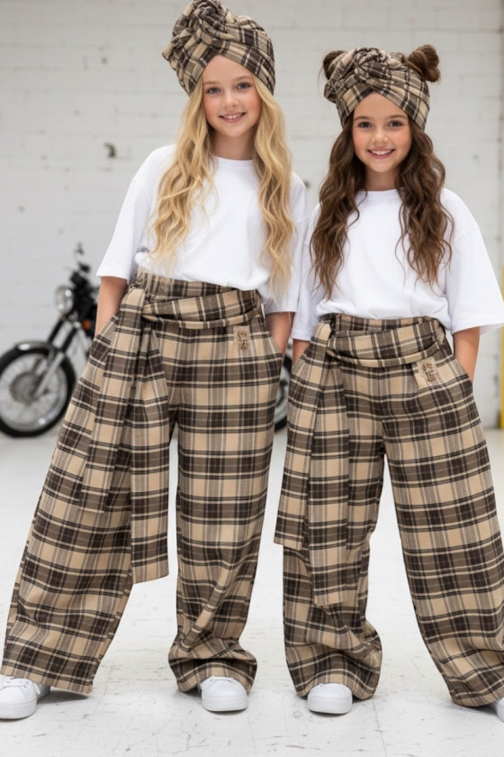 Spodnie Tola brązowe + pasek gratis