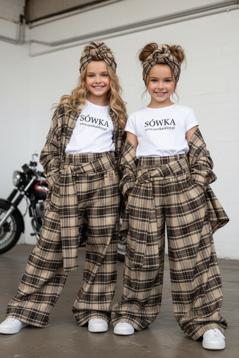 Spodnie Tola brązowe + pasek gratis