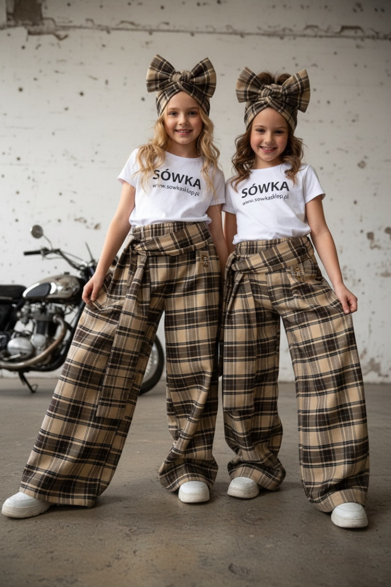 Spodnie Tola brązowe + pasek gratis