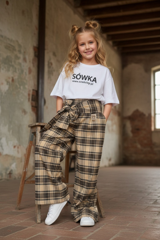 Spodnie Tola brązowe + pasek gratis