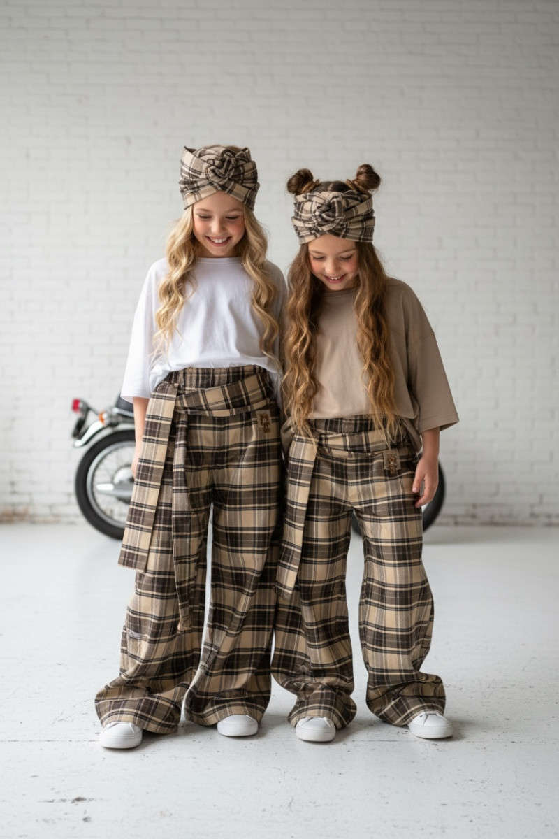 Spodnie Tola brązowe + pasek gratis