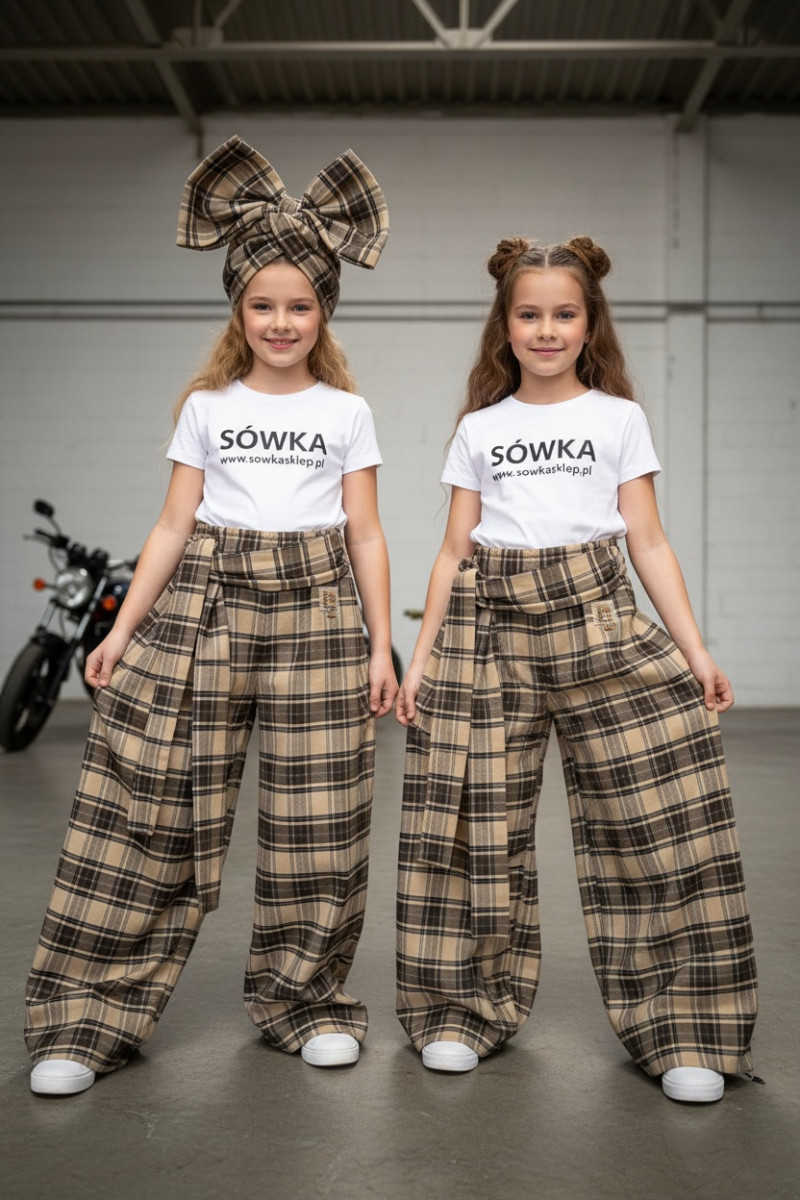 Spodnie Tola brązowe + pasek gratis