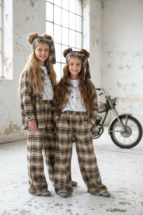 Spodnie Tola brązowe + pasek gratis