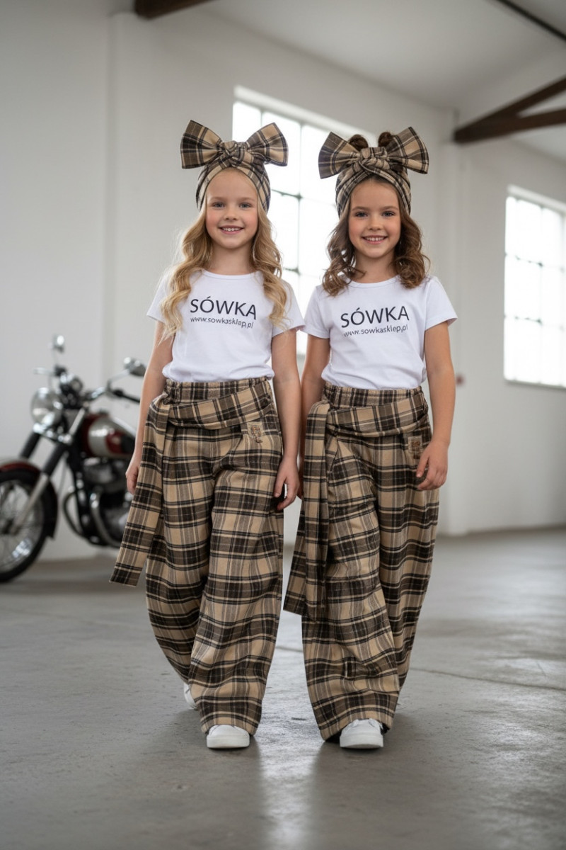 Spodnie Tola brązowe + pasek gratis