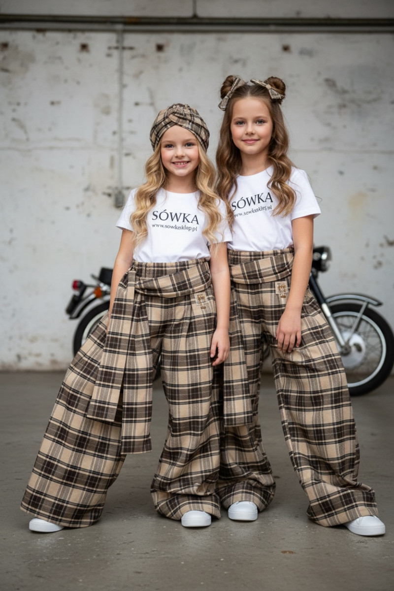 Spodnie Tola brązowe + pasek gratis