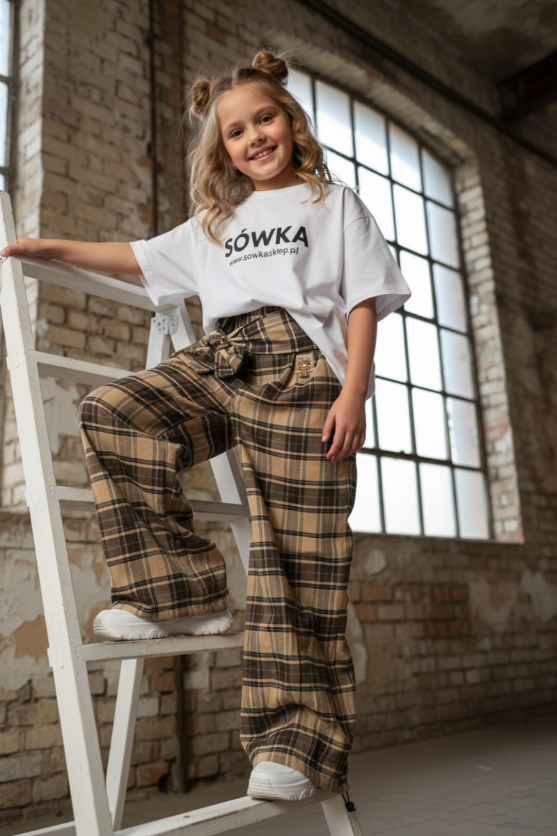 Spodnie Tola brązowe + pasek gratis