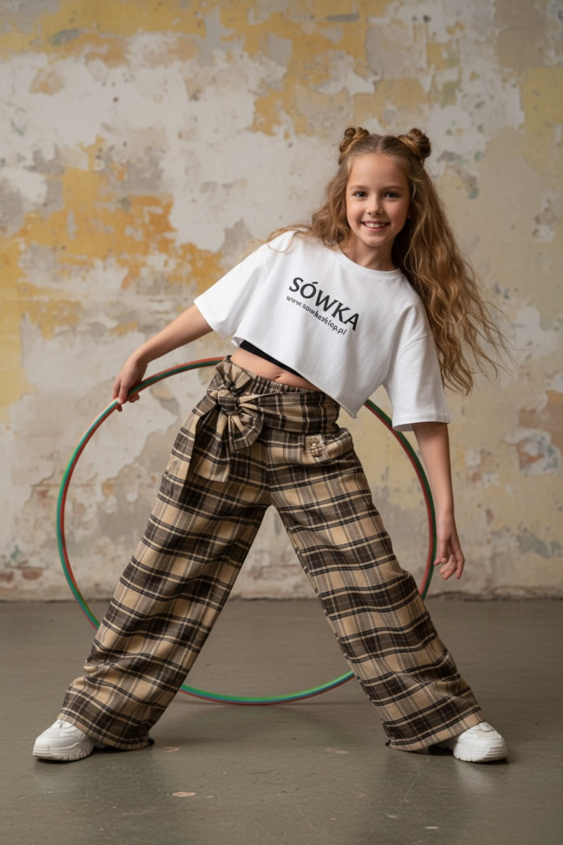 Spodnie Tola brązowe + pasek gratis