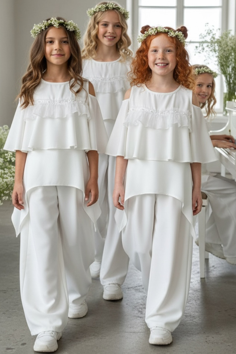 Komplet bluzka i spodnie Lorein Falbanki