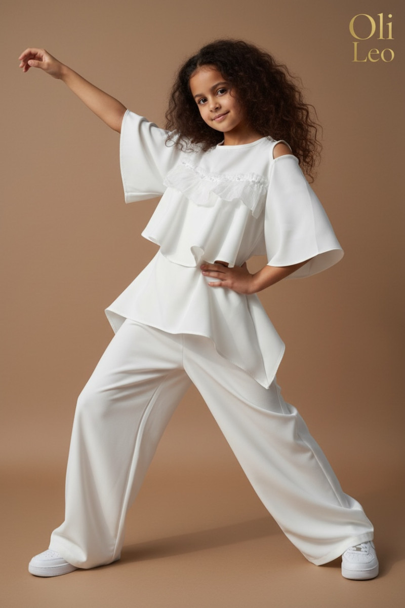 Komplet bluzka i spodnie Lorein Falbanki