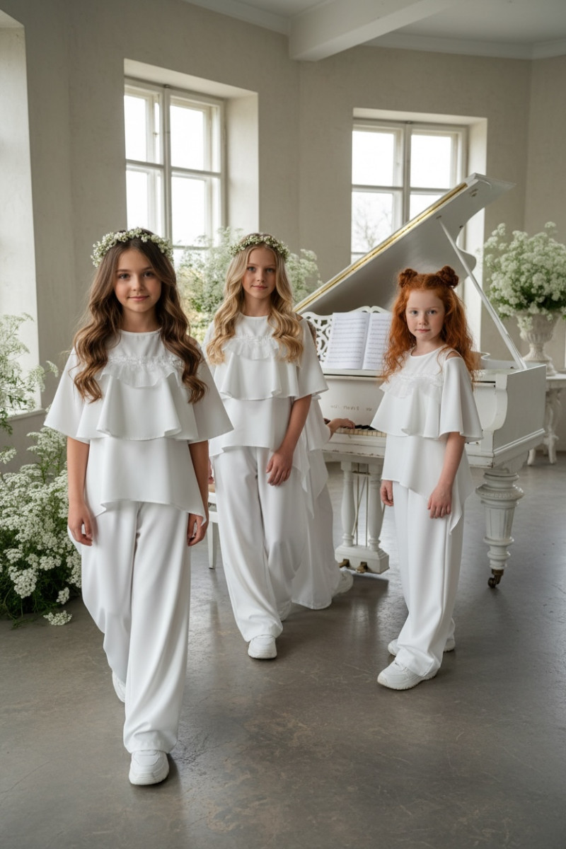 Komplet bluzka i spodnie Lorein Falbanki