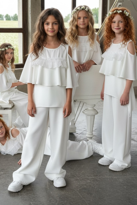 Komplet bluzka i spodnie Lorein Falbanki