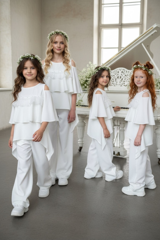 Komplet bluzka i spodnie Lorein Falbanki