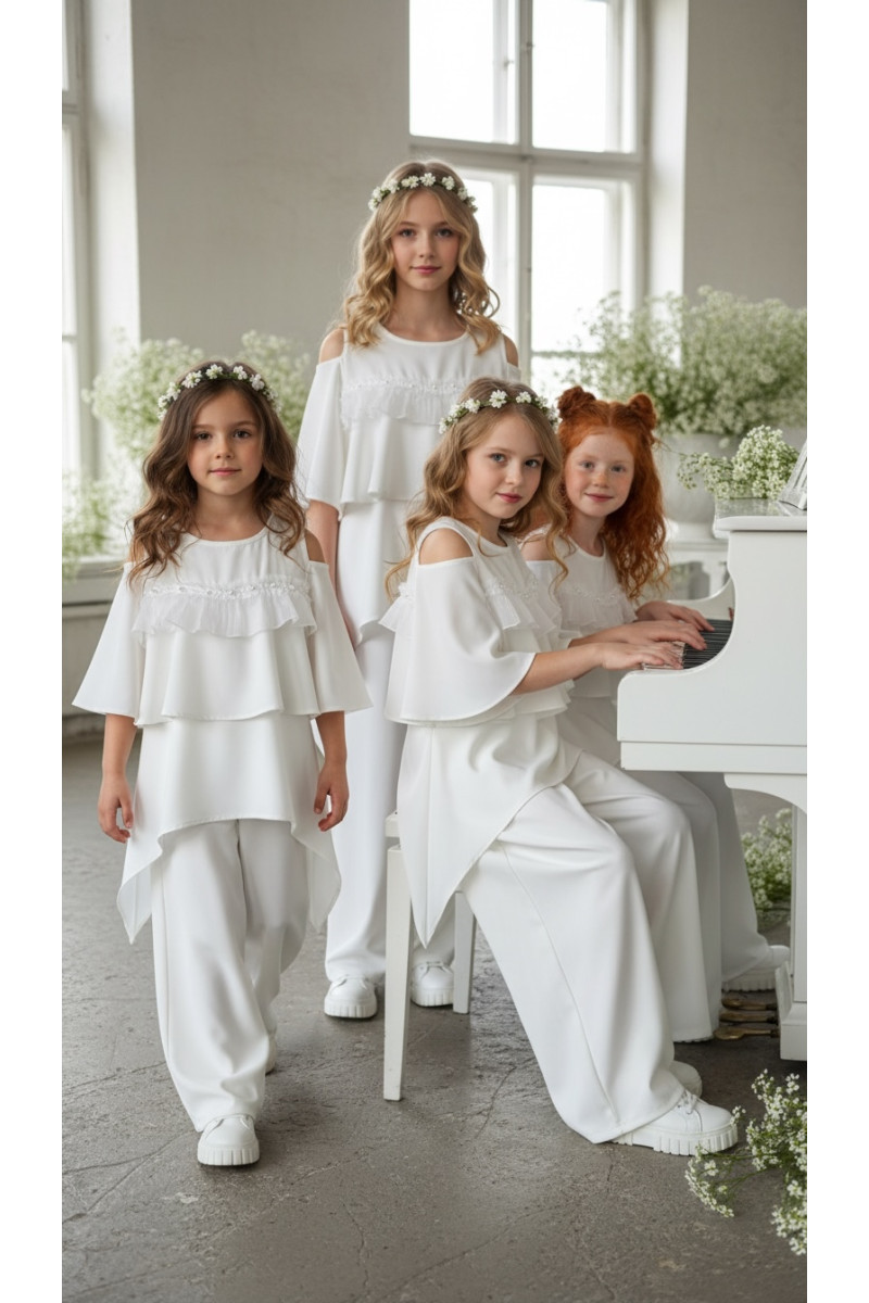 Komplet bluzka i spodnie Lorein Falbanki