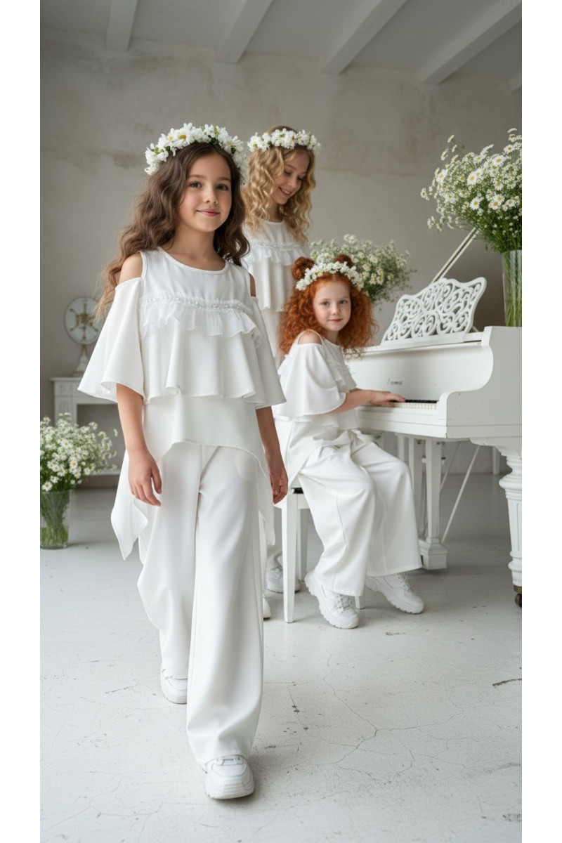 Komplet bluzka i spodnie Lorein Falbanki