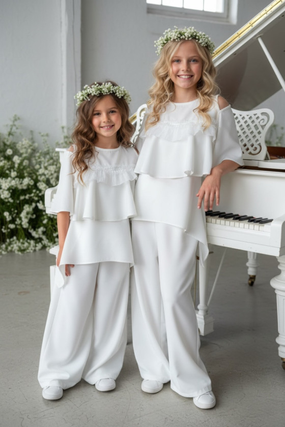 Komplet bluzka i spodnie Lorein Falbanki