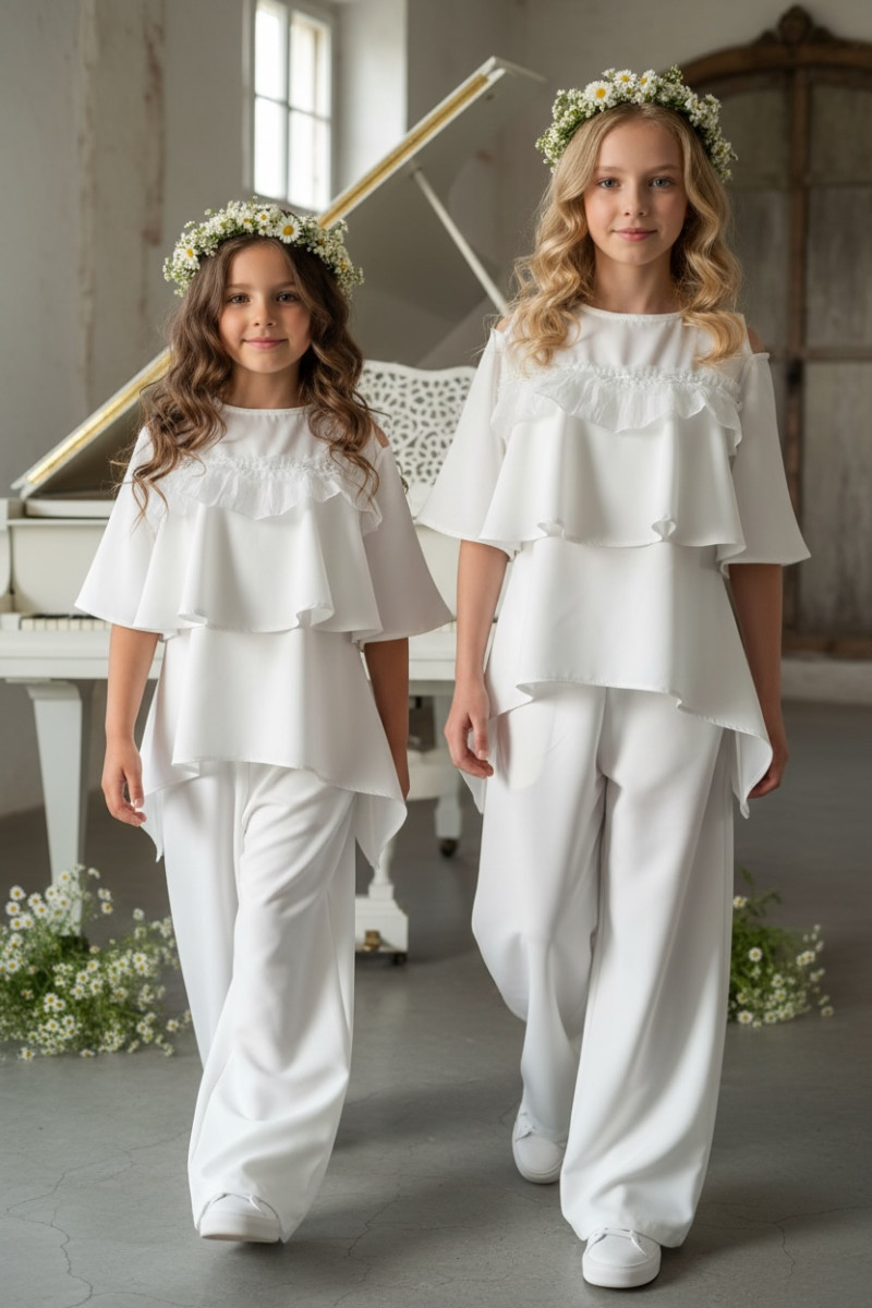 Komplet bluzka i spodnie Lorein Falbanki