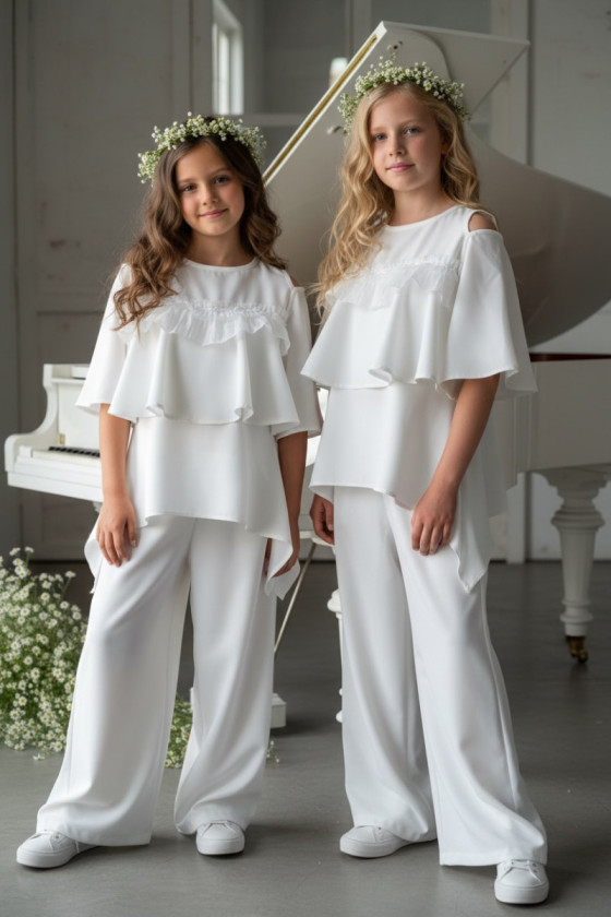 Komplet bluzka i spodnie Lorein Falbanki