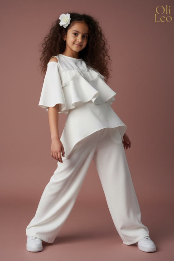 Komplet bluzka i spodnie Lorein Falbanki