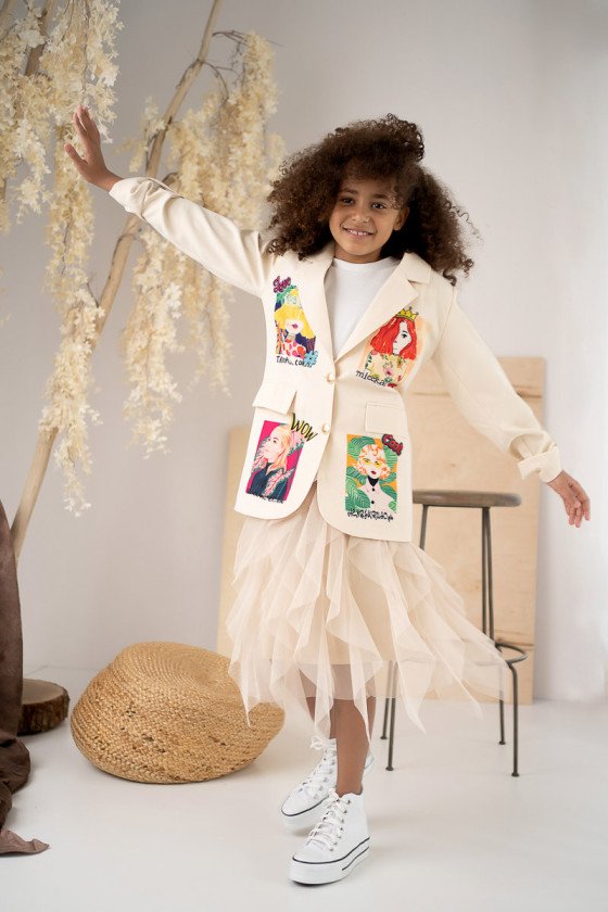 Marynarka dla dziewczynki Wow ecru