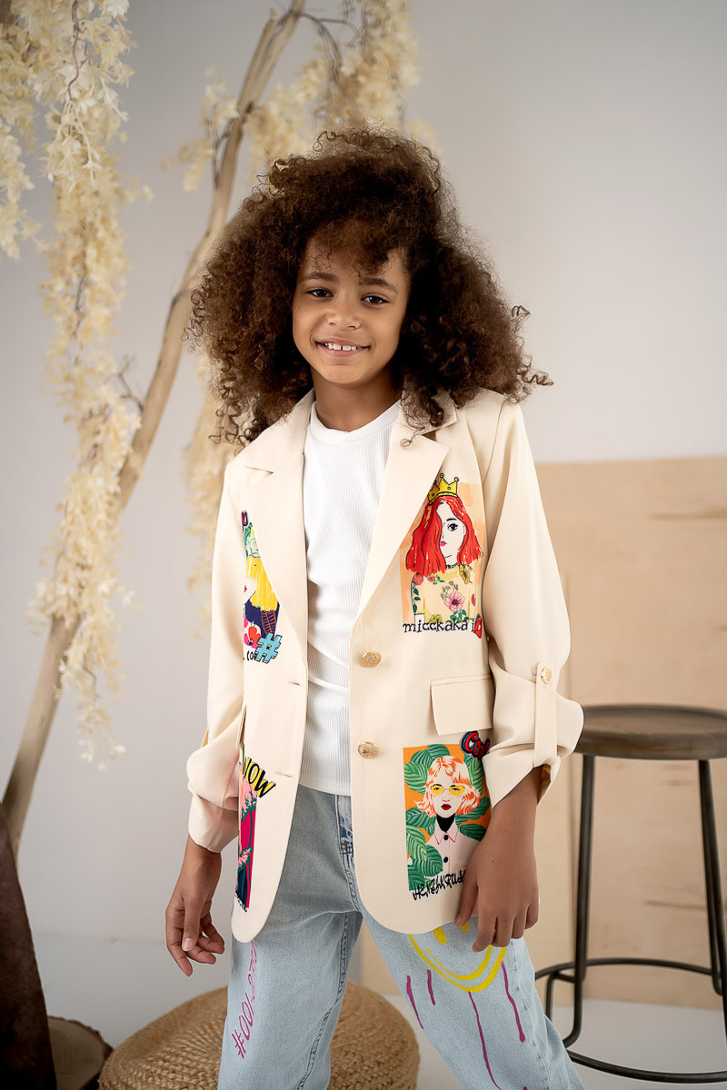 Marynarka dla dziewczynki Wow ecru