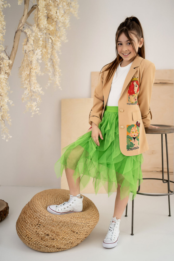 Marynarka dla dziewczynki Wow caffe latte