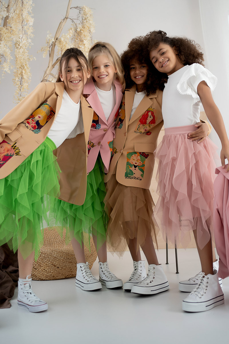 Marynarka dla dziewczynki Wow caffe latte