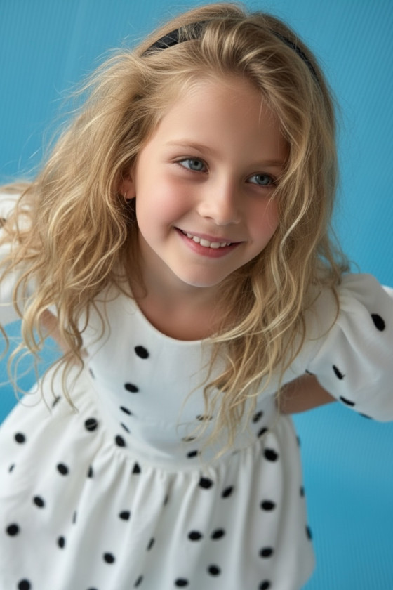 Sukienka dla dziewczynki Groszki Śmietanka Biała